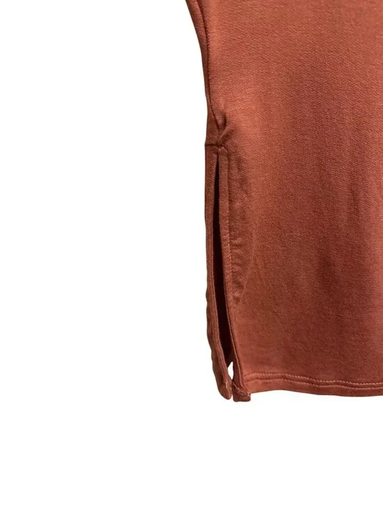 Silence + Noise Cold Shoulder Top Women's XS Rust Brown Knit Rayon Blend - Picture 5 of 10